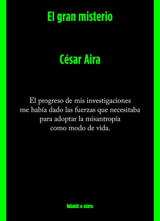 El Gran Misterio | César Aira